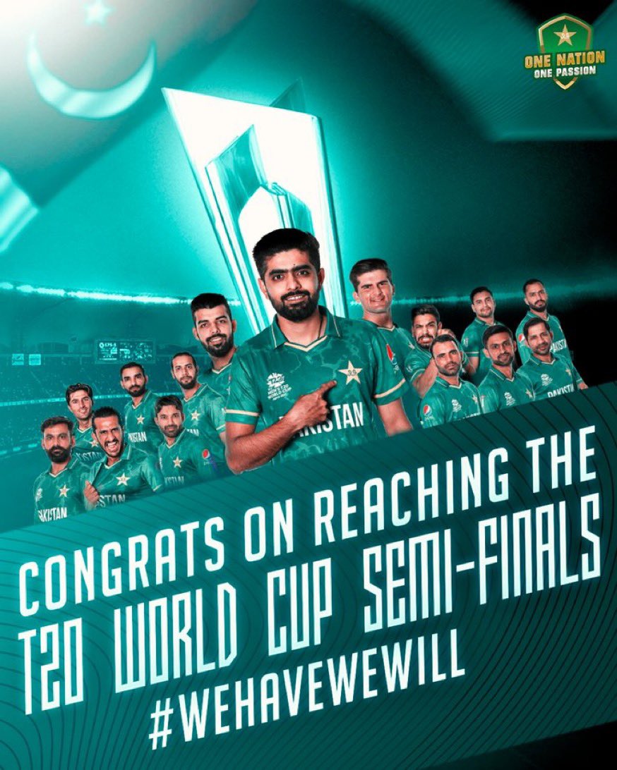 Congratulations Pakistan on reaching semifinals we can do it #WeHaveWeWill