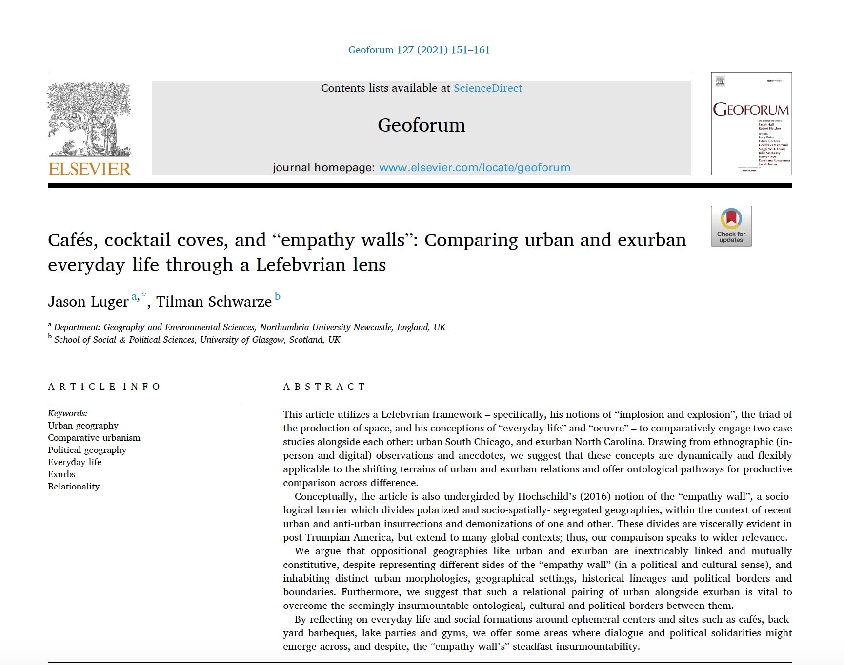 Elsevier Geography (@ElsGeogPlan) Twitter