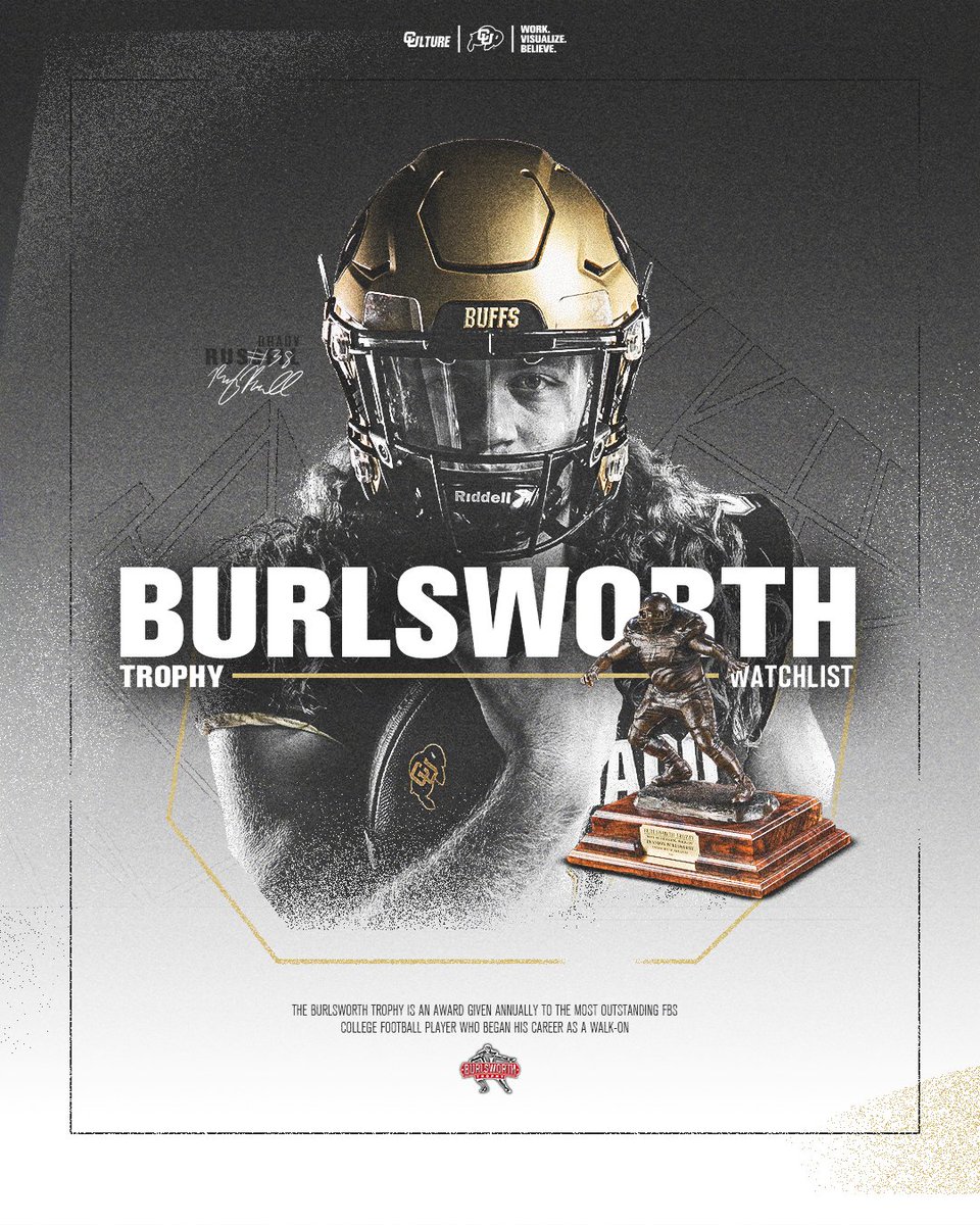CUBuffsFootball's tweet image. 𝗕𝘂𝗿𝗹𝘀𝘄𝗼𝗿𝘁𝗵 𝗧𝗿𝗼𝗽𝗵𝘆 𝗡𝗼𝗺𝗶𝗻𝗲𝗲

The Burlsworth Trophy is given to the most outstanding football player who began his career as a Walk-On

@brady_russell5 💪