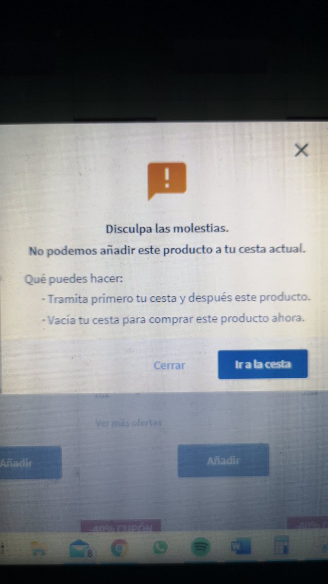 Mardeiii's tweet photo. @CarrefourES la oferta de el 40% de descuento en juguetera es una farsa, no se pueden poner más de dos productos en la cesta, quiero comprar algo de 25 y otro producto de 34, harían total de 50 pero es imposible... https://t.co/EmfbiBQBlM