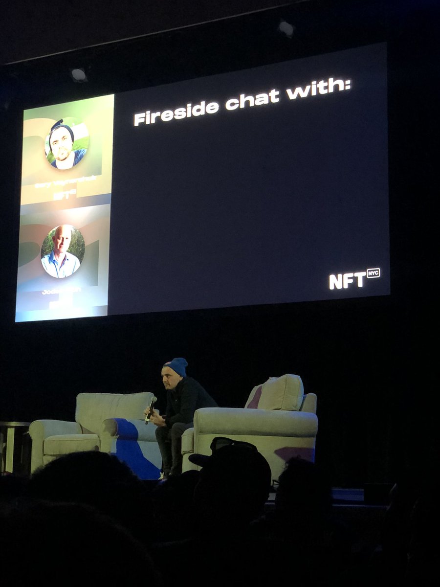 LestAaron's tweet photo. Day 1 of NFT NYC has been electric

@garyvee @ArKhan @neapen talking about the future of the space https://t.co/jSsQy4wxic