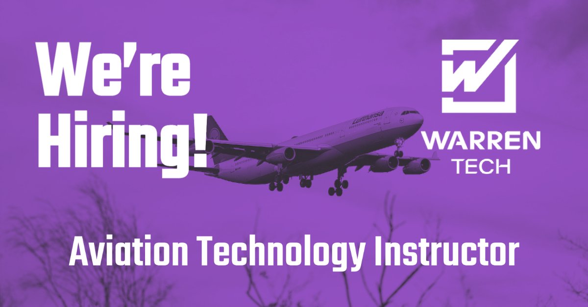 WarrenTechJPS's tweet photo. WE'RE HIRING! ✈️ Aviation Technology Instructor✈️ Be a part of shaping the next generation of pilots and aviation professionals.
https://t.co/SBhxIBOLTw
#aviation #pilot #hiring #WarrenTech @JeffcoSchoolsHR @TeamJeffco https://t.co/AXBebgtAYN