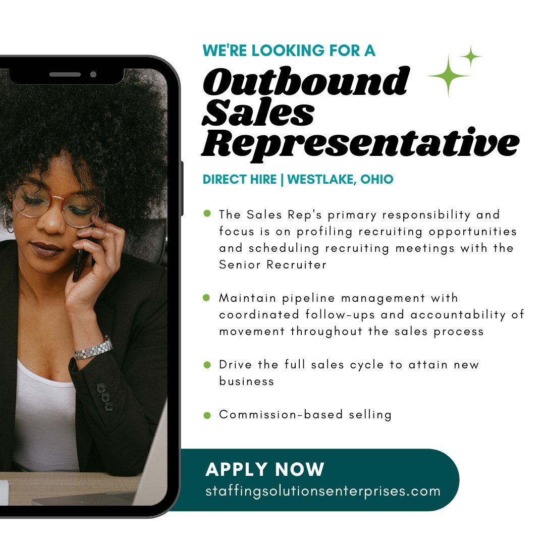 StaffSolEnt's tweet image. We are looking to fill this direct hire in Westlake!! 👇

This role is commission-based for a rapidly expanding, innovative financial services organization 👏

Learn more &amp;amp; apply here: ow.ly/KBxk50GEBEY