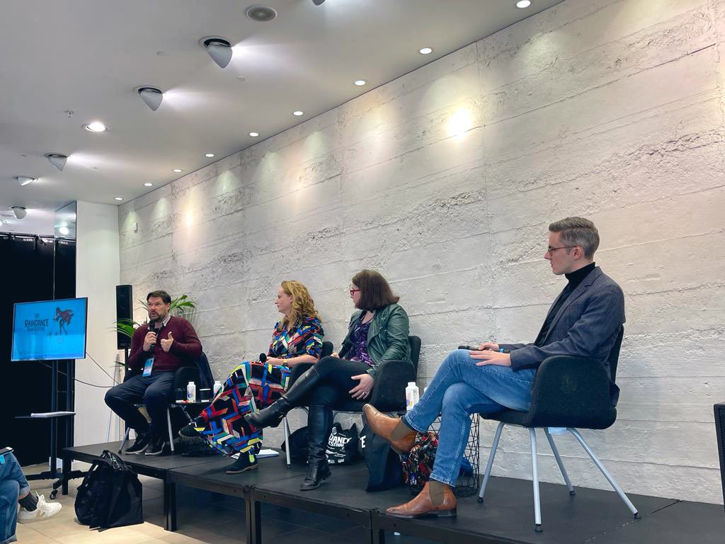 I hosted an actual panel today without having to say “You’re on mute!” A potent conversation about improving mental health awareness and practices in the film industry. Thank you <a href="/LucyParmaTallon/">Lucy Tallon</a> @Longersblade <a href="/Script_Chick/">Natasha Moore</a> for contributing and <a href="/Raindance/">Raindance Film Festival</a> for having me back.
