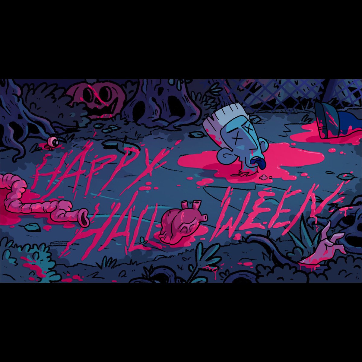 schwanimation's tweet photo. Some of the fun, spooky designs from our latest #schweekly for Halloween! 🎃
#characterdesign #backgroundart #animation https://t.co/umlu4DCZvS