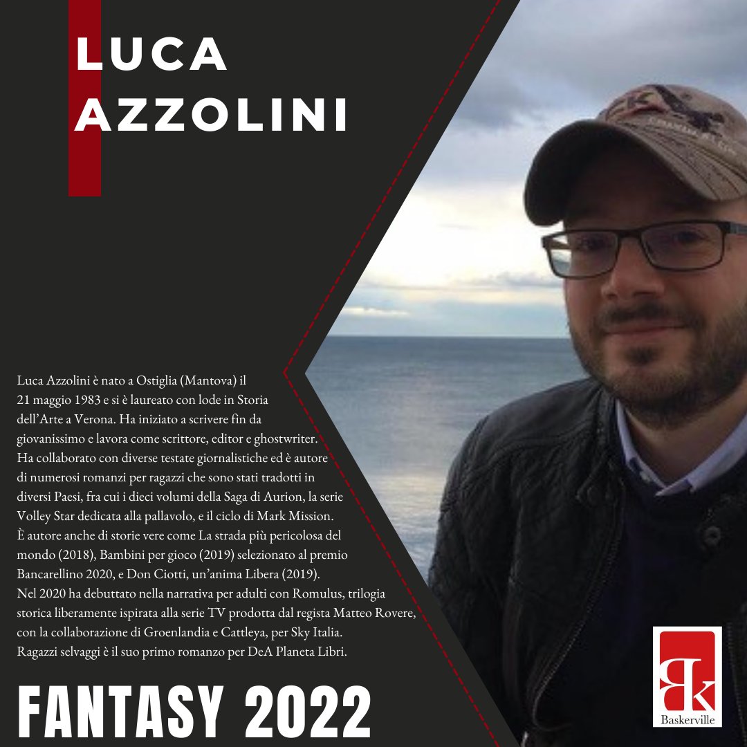 BaskerScuola's tweet photo. Diamo il benvenuto a Luca Azzolini tra i docenti del 2022.
A Luca affideremo il percorso sul fantastico (e siamo certi che, fantastico, lo sarà!).
Luca Azzolini è autore di numerosi romanzi per ragazzi che sono stati tradotti in diversi Paesi. https://t.co/9CxjvRdVSe