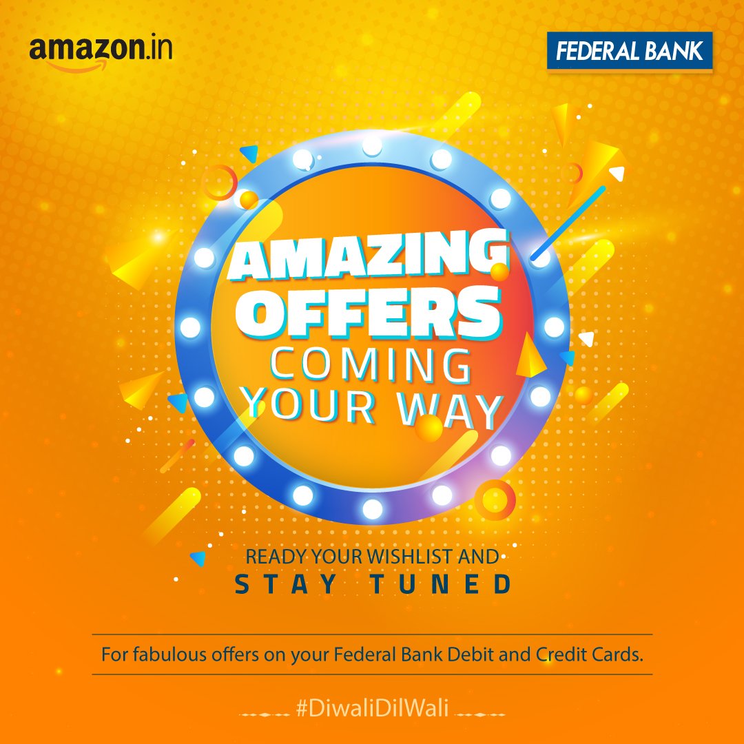 FederalBankLtd's tweet photo. Keep your wishlist ready! Stay tuned for an AMAZING offer!!
#offers #discounts #debitcardoffers #creditcardoffers #DebitCardEMI https://t.co/pUJ9B0e5eS