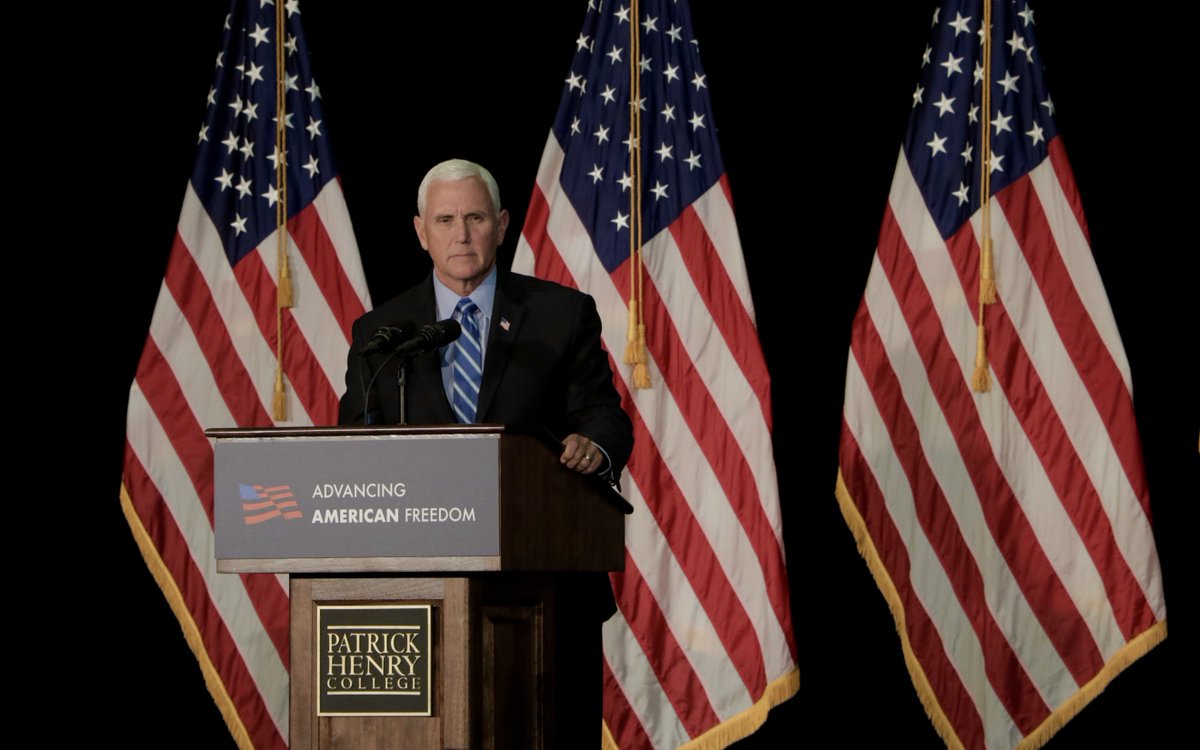 patrickhenrycol's tweet photo. 1/2 "I'm honored to be here at Patrick Henry College, one of the premier Christian Colleges in the United States of America." – Mike Pence, the 48th Vice President of the United States
#phc #patrickhenrycollege #preservingamerica #EdFreedom #ForEveryStudent #MikePenceInLoudoun https://t.co/GebLZ3TlFF