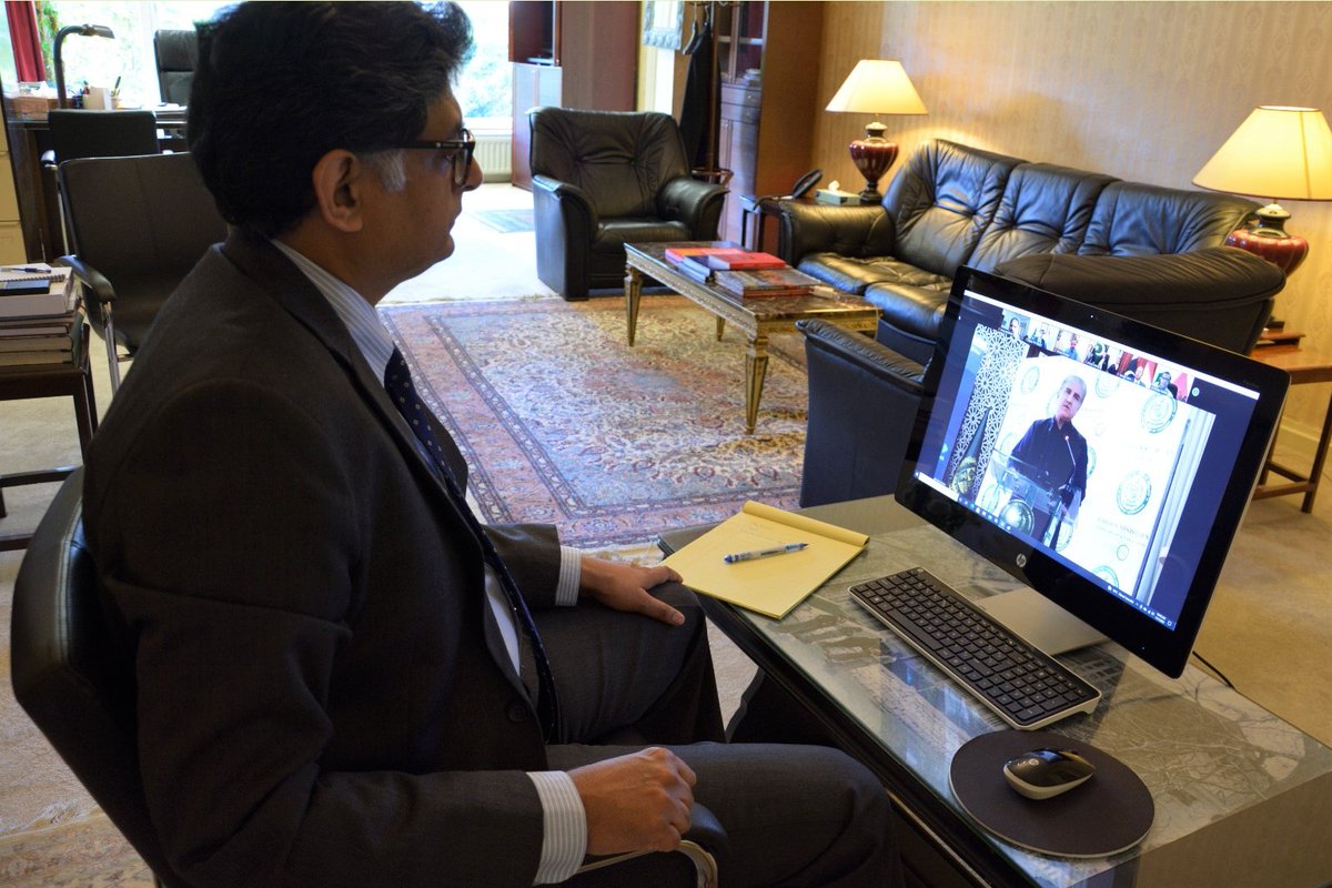 PakinNetherland's tweet photo. Under #VisionFO FM @SMQureshiPTI launched #FMPortal app for use across 114 🇵🇰 Missions covering 187 countries. It will strengthen the bond between 🇵🇰 Diaspora & Missions through feedback/complaints. 🇵🇰 Ambassadors across the globe, including @suljuk attended the event virtually. https://t.co/i7XEO3Btej