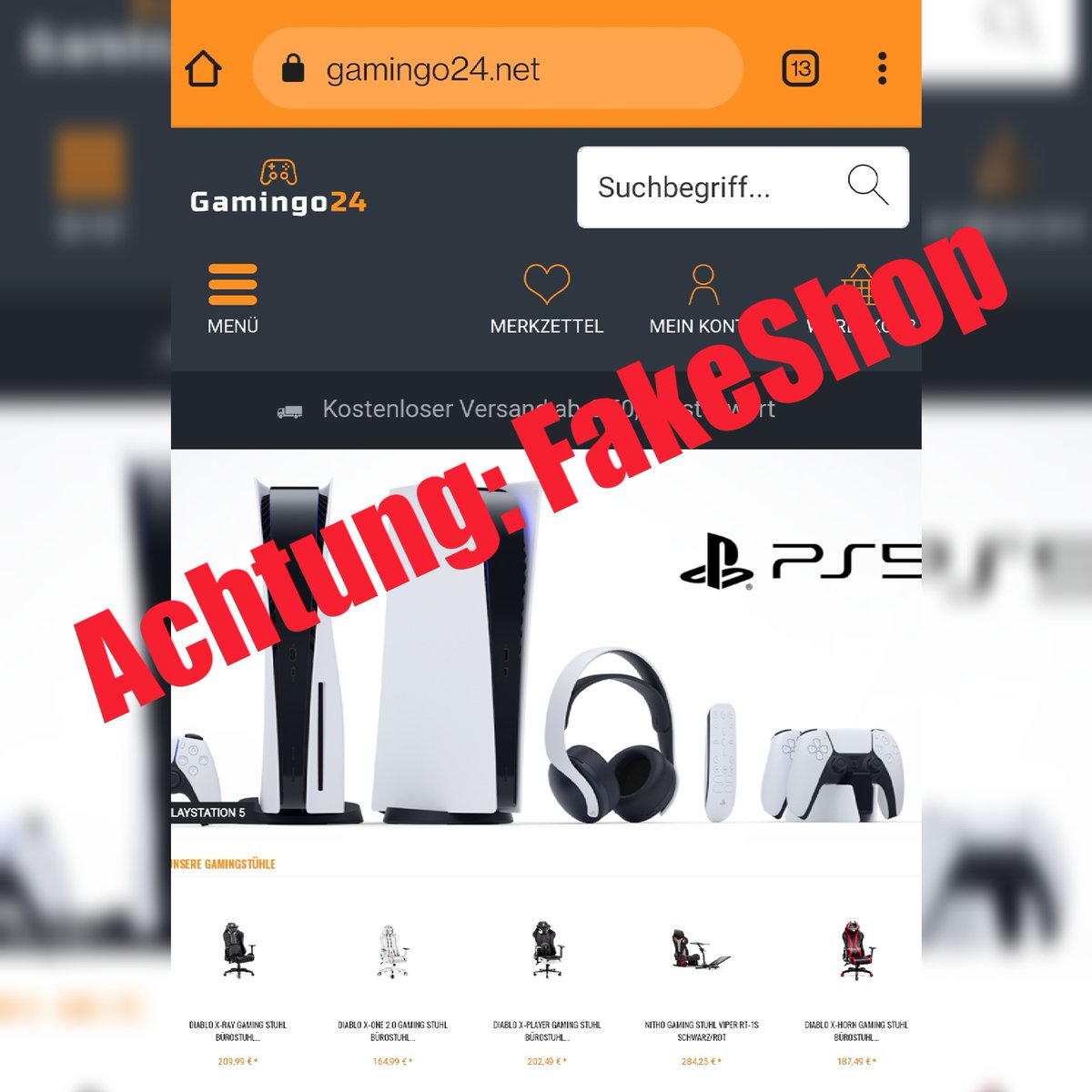 ‼️Achtung:‼️
Der Shop gamingo24.net nutzt unser Impressum rechtswidrig!
ℹ️ Wir sind weder Besitzer, noch Betreiber dieser Webseite. Es handelt sich hier um einen Abzock-Fakeshop.

👮Wir haben bereits Strafanzeige gestellt.

🧑‍🤝‍🧑 Teilen unbedingt erwünscht 👭