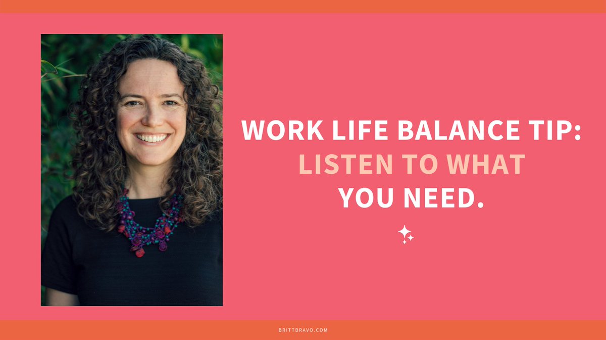 How’s the whole work life balance thing going? Are the scales more heavily weighted towards work rather than life? Instead of trying to achieve work life balance, what if you practiced listening to what you need? Full post: brittbravo.com/2021/11/02/wor…
