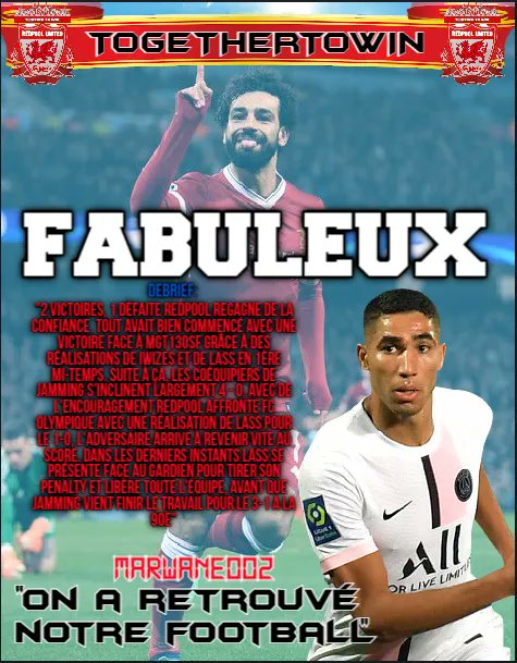 RedpoolUnited's tweet photo. 🔴La une du 🔴

▶️"Fabuleux" En admiration

▶️"On a retrouvé notre football" (Marwane)⚽

▶️"Le Debrief du soir" Visage savourant de la nourriture

On se retrouve demain pour la prochaine 😜

#TogetherToWin 🔴⚪ https://t.co/ARBCkBDBcx