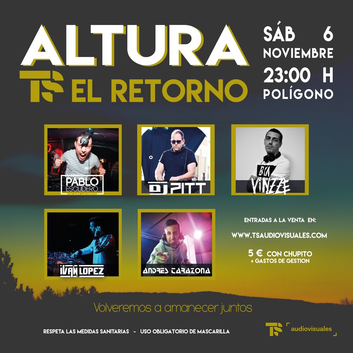 🎫Consigue ya tu entrada en:

tsaudiovisuales.com/venta-de-entra…

PABLO ESCUDERO
DJ PITT
VINZZE
IVÁN LÓPEZ
ANDRES TARAZONA

SABADO 6 NOV - 23 H - POLÍGONO ALTURA

#discomovil #altura #TSaudiovisuales #fascinamos