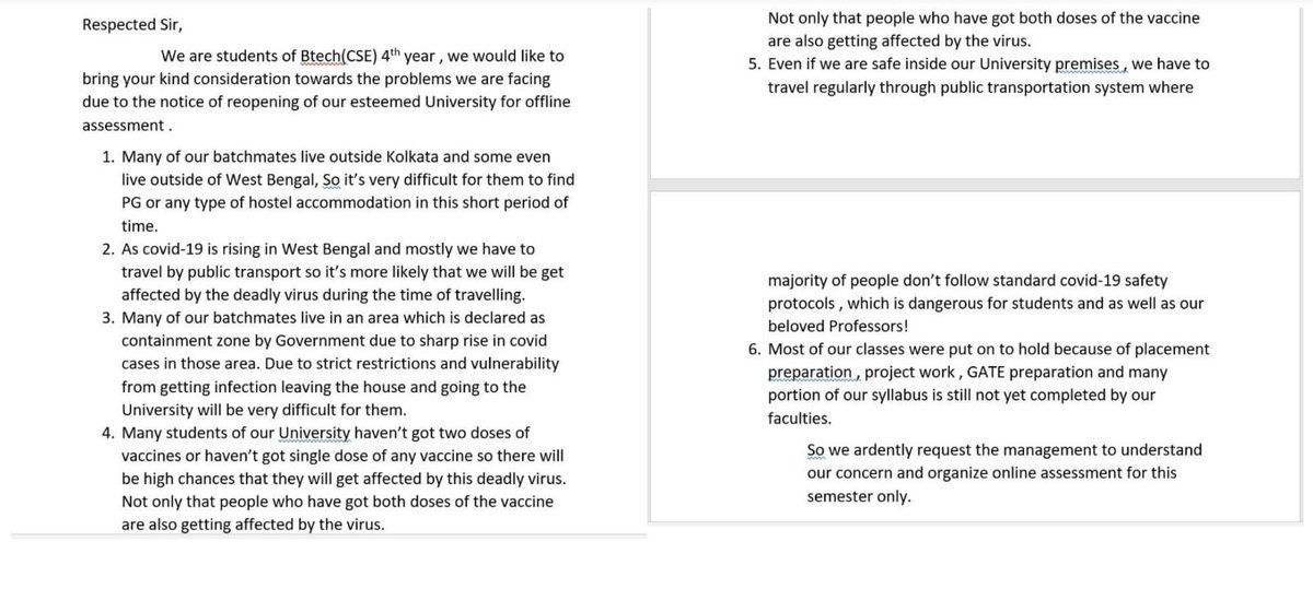 UEMK_CSE4thYear's tweet photo. Problems we are facing due to reopening of our University!
#CSE_4th_Year
#WE_WANT_ONLINE_EXAM https://t.co/2ZbEFxxOhf