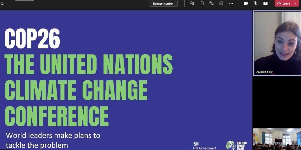 EndsleighHoly's tweet photo. Class 5/6 carried on their study of #COP26 with a virtual visit from @CrodaSTEM who discussed how they make their business sustainable 🌎 The class asked great questions and showed their understanding of climate change through their responses. Thank you Sarah for joining us. https://t.co/ra6VwaLMpy