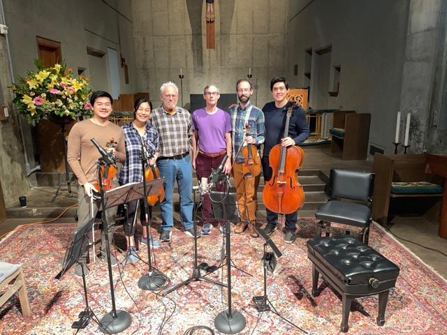 telegraph4tet's tweet photo. We spent last Thursday and Friday recording Icarus in Flight with composer #RichardFestinger at St. Stephen's Church in Tiburon.
Happy to say it’s a wrap! And looking forward to hearing the final product soon.
#TelegraphQuartet #StringQuartet #Recording https://t.co/XE4QP3IBrU