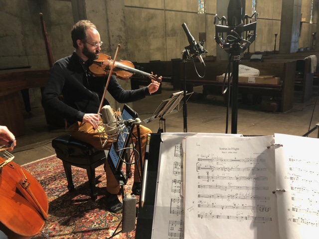 telegraph4tet's tweet photo. We spent last Thursday and Friday recording Icarus in Flight with composer #RichardFestinger at St. Stephen's Church in Tiburon.
Happy to say it’s a wrap! And looking forward to hearing the final product soon.
#TelegraphQuartet #StringQuartet #Recording https://t.co/XE4QP3IBrU