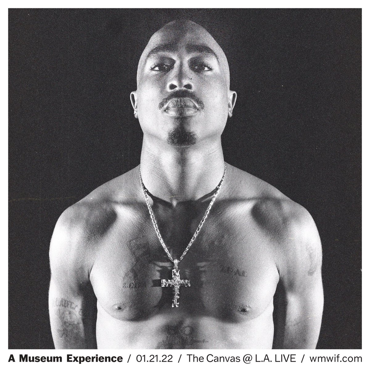 2PAC's tweet photo. Wake Me When I'm Free | Tupac Shakur | 1.21.22 | The Canvas @ L.A. Live
A museum experience that will provide a deeper understanding of this legendary artist who used his creative platform to speak for the voiceless and oppressed. 
@tupacwmwif 
https://t.co/wIxvJoRGKx https://t.co/xHYrF50p59