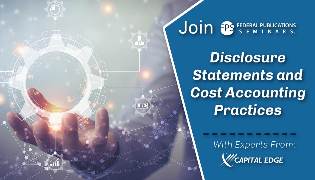GovConExperts's tweet image. Join @fedpubseminars and our experts 𝘝𝘪𝘳𝘵𝘶𝘢𝘭𝘭𝘺  November 9th-10th for 𝗗𝗶𝘀𝗰𝗹𝗼𝘀𝘂𝗿𝗲 𝗦𝘁𝗮𝘁𝗲𝗺𝗲𝗻𝘁𝘀 𝗮𝗻𝗱 𝗖𝗼𝘀𝘁 𝗔𝗰𝗰𝗼𝘂𝗻𝘁𝗶𝗻𝗴 𝗣𝗿𝗮𝗰𝘁𝗶𝗰𝗲𝘀.

Sign-Up: bit.ly/3wbFXDG 

#govcontraining #govconexperts