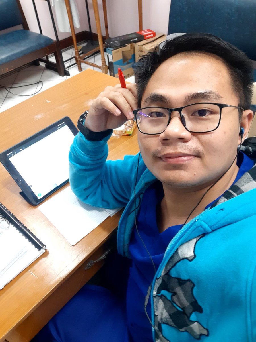 NEmocling's tweet photo. Status: On duty. Studying when there’s opportunity. 
Time check: 2 am. 11 hours prior to pre-res technical exam. https://t.co/O7Ui91HM8Q