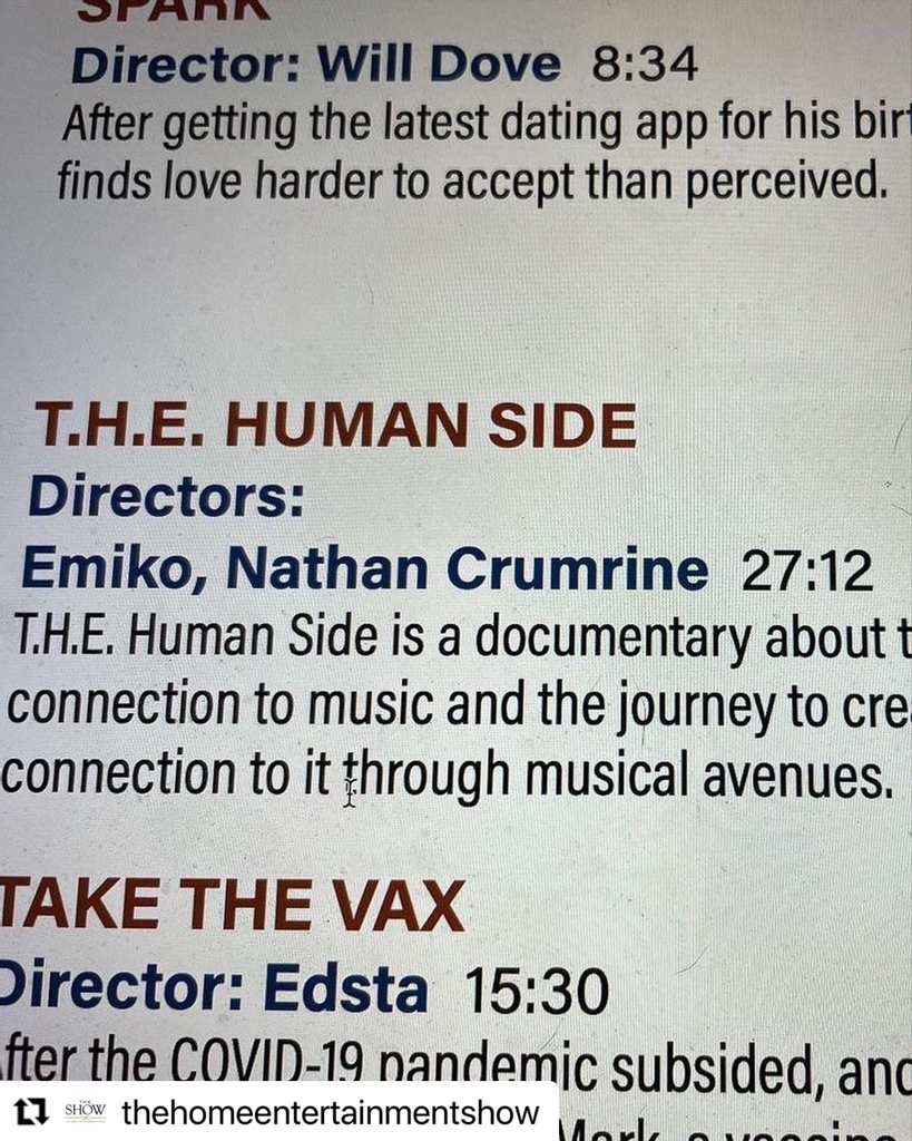 rosecitymedia's tweet photo. We are pleased to announce that our president  @emikomusic won Best Director for 'T.H.E. Human Side' at the @SilverStateFF. She shares this award with her Co-Director, Nathan Crumrine. 

Reposted from @thehomeentertainmentshow ⁠on IG
⁠
#rosecitymediagroup #socialmediamarketing https://t.co/vjmLz4RoA6