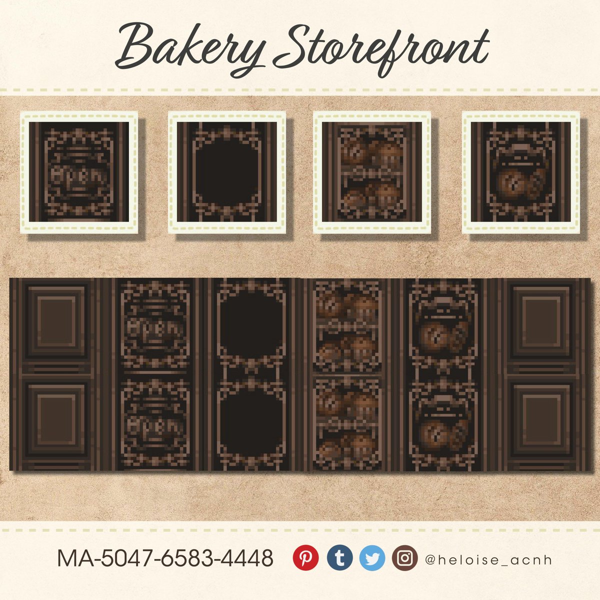 AcnhHeloise's tweet image. New facade patterns to create a bakery. 😄🥖

#ACNHDesign #ACNH #ACNHDesigns #acnhcodes #ACNHpath #acnhpattern #ACNHcitycore #AnimalCrossing #AnimalCrossingNewHorizons #acnhnintendo #NintendoSwitch #acnhbakery #acnheurope
