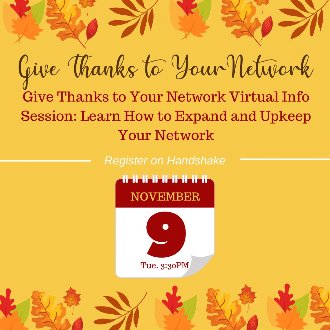 Okay so you’ve made your LinkedIn connections, now what? Join Sabrina Iaria and Cheryl Posner as they teach you how to upkeep your network through the years. One week from today! Register via Handshake!