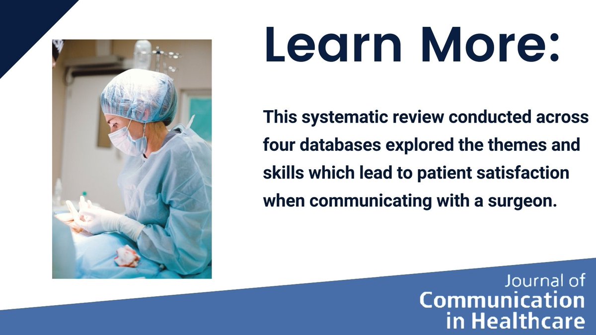 Journal of Communication in Healthcare (JCIH) tweet media