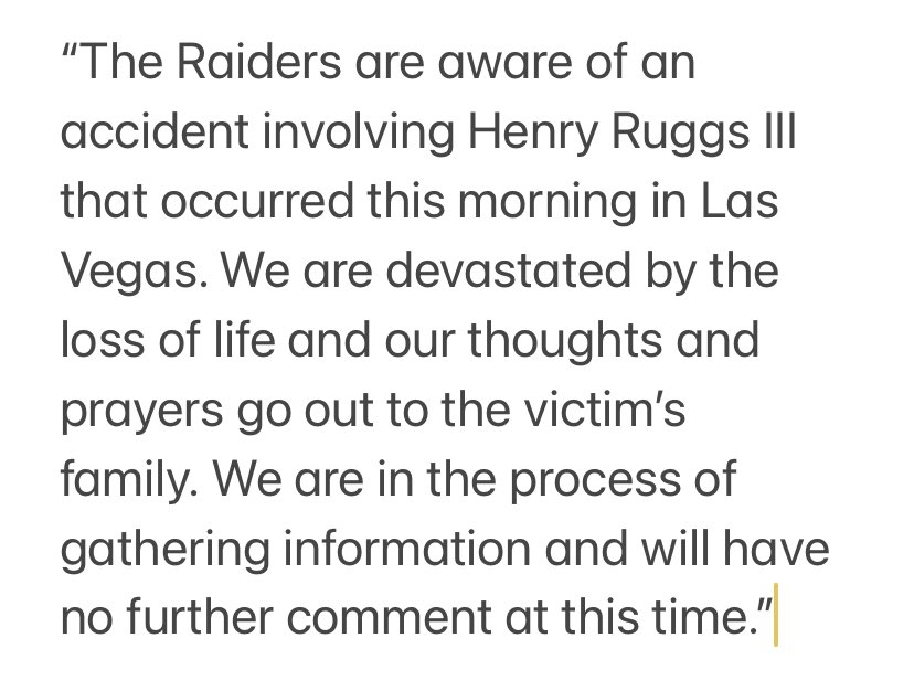 AdamSchefter's tweet photo. Statement from the Raiders: https://t.co/0GkS9YQcLS
