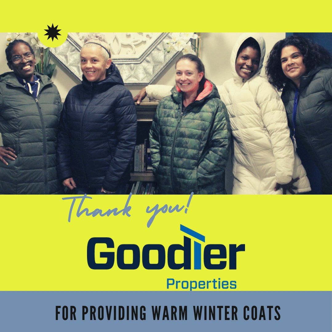 HelpingUp's tweet photo. THANK YOU Goodier Properties for providing new, warm winter coats for all of our ladies at Chase St. #TimeForCare #BuildABetterBaltimore #GoodierProperties #tuesdayvibe https://t.co/QWmsN3xrP9
