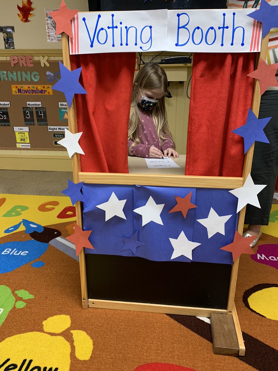 SPSprincipal's tweet photo. We voted in PreK 4 today @StPeterSchool The all important decision was favorite fruit! Students went into the voting booth and filled out their secret ballot. What a great morning! https://t.co/JJKWrRtGKp