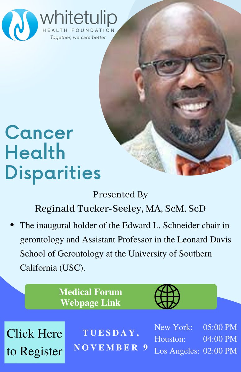 whitetulip_org's tweet image. Whitetulip is organizing a Cancer Health Disparities seminar on Tuesday, November 9th at 5.00 PM (EST). Please register for our event from this link. 
forms.office.com/Pages/Response…

#cancerhealth