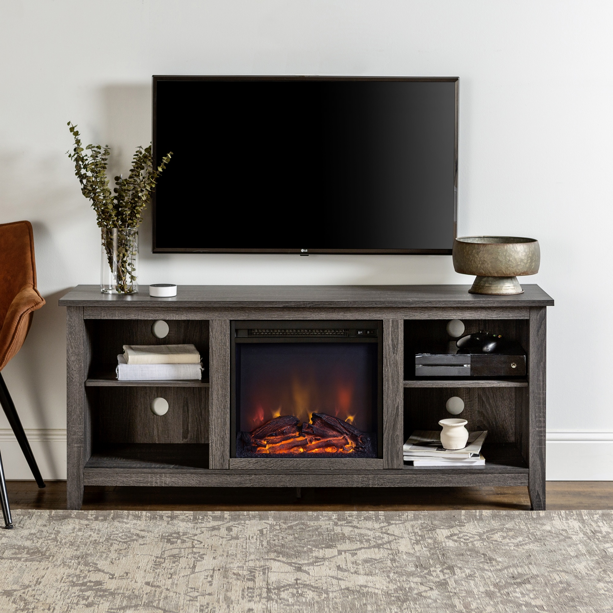 Teppermans fireplace cheap tv stand