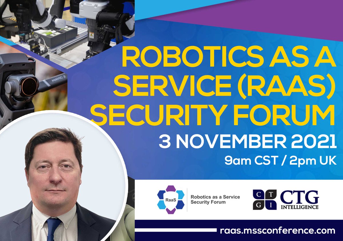 RaySecur's tweet photo. How will robotics augment your role in security? Tune in to a discussion with our CSO at tomorrow's @CtgIntelligence forum — Nov 3rd, at 10am ET
Register FREE: https://t.co/uFVFcAyMqs
#Robotics #RaaS #augmentedsecurity #mail #mailsecur #mailsecurity #raysecur #security https://t.co/4pyjEttoNW