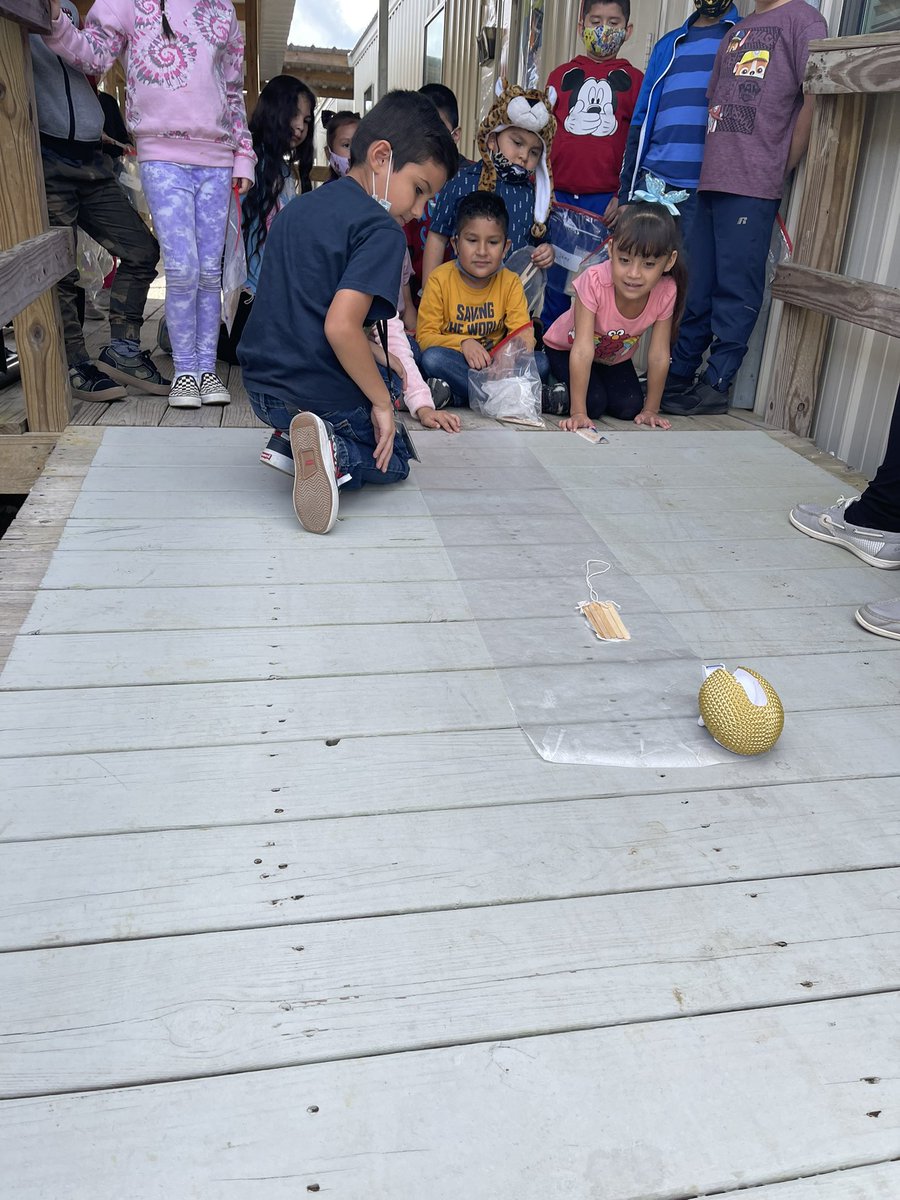 Mrs. Hunters science class testing and observing their sleds! @ClancyMathMom #seriousscientist