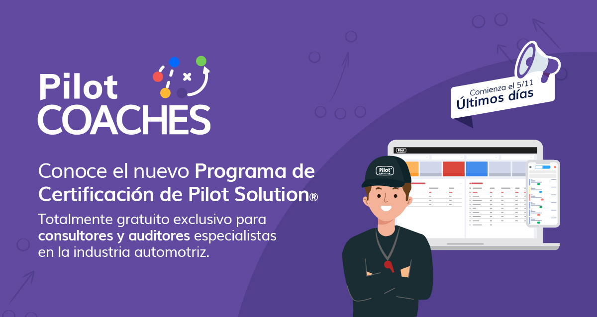 Pilot_Solution's tweet photo. ¡NUEVA CERTIFICACIÓN! Pilot Coaches ⚛ seguimos ampliando las certificaciones. Diseñamos nuevas capacitaciones exclusivas para consultores y auditores especialistas en la industria automotriz. 🚗 Últimos días para inscribirte! Conocé más https://t.co/1jlt7HEGpR https://t.co/VgWkE4O5g8