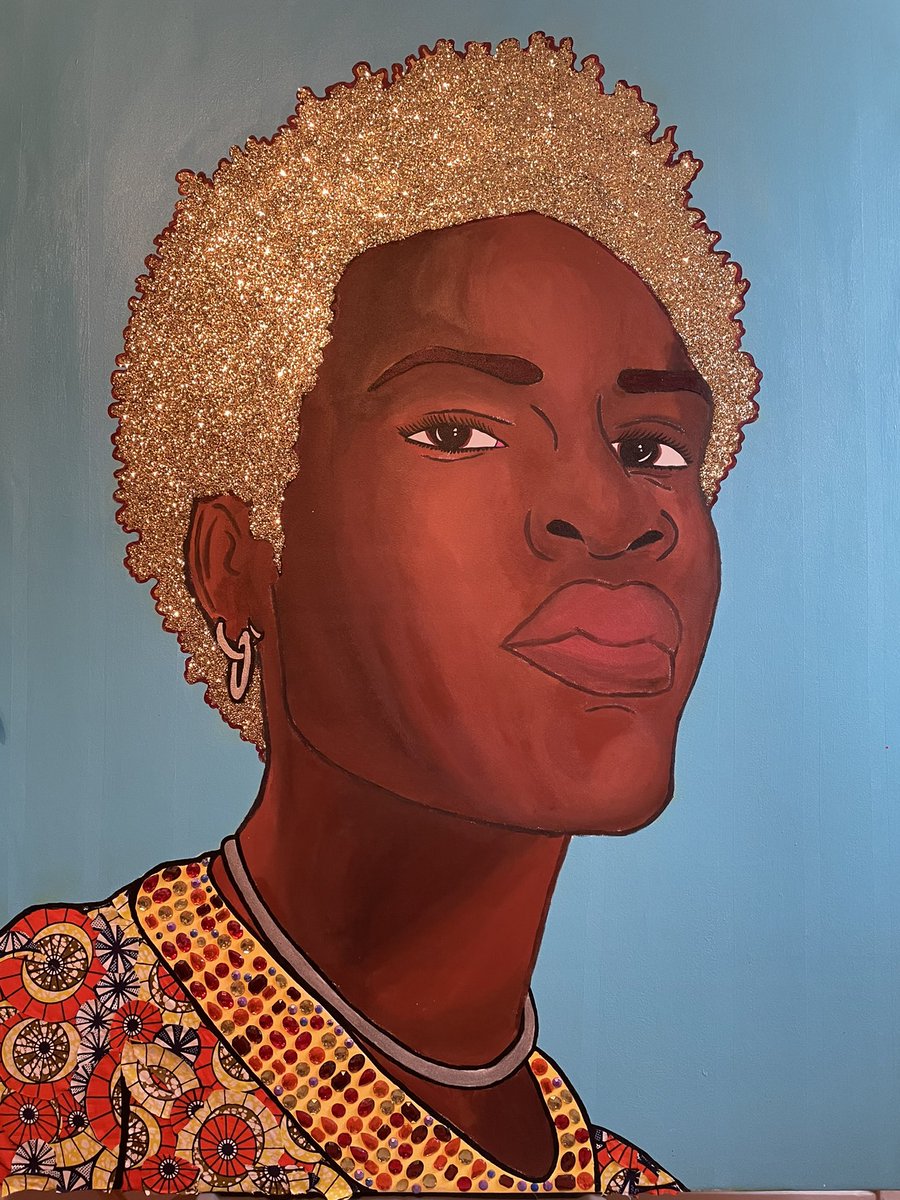 Decided to change the hair on this painting today ☺️