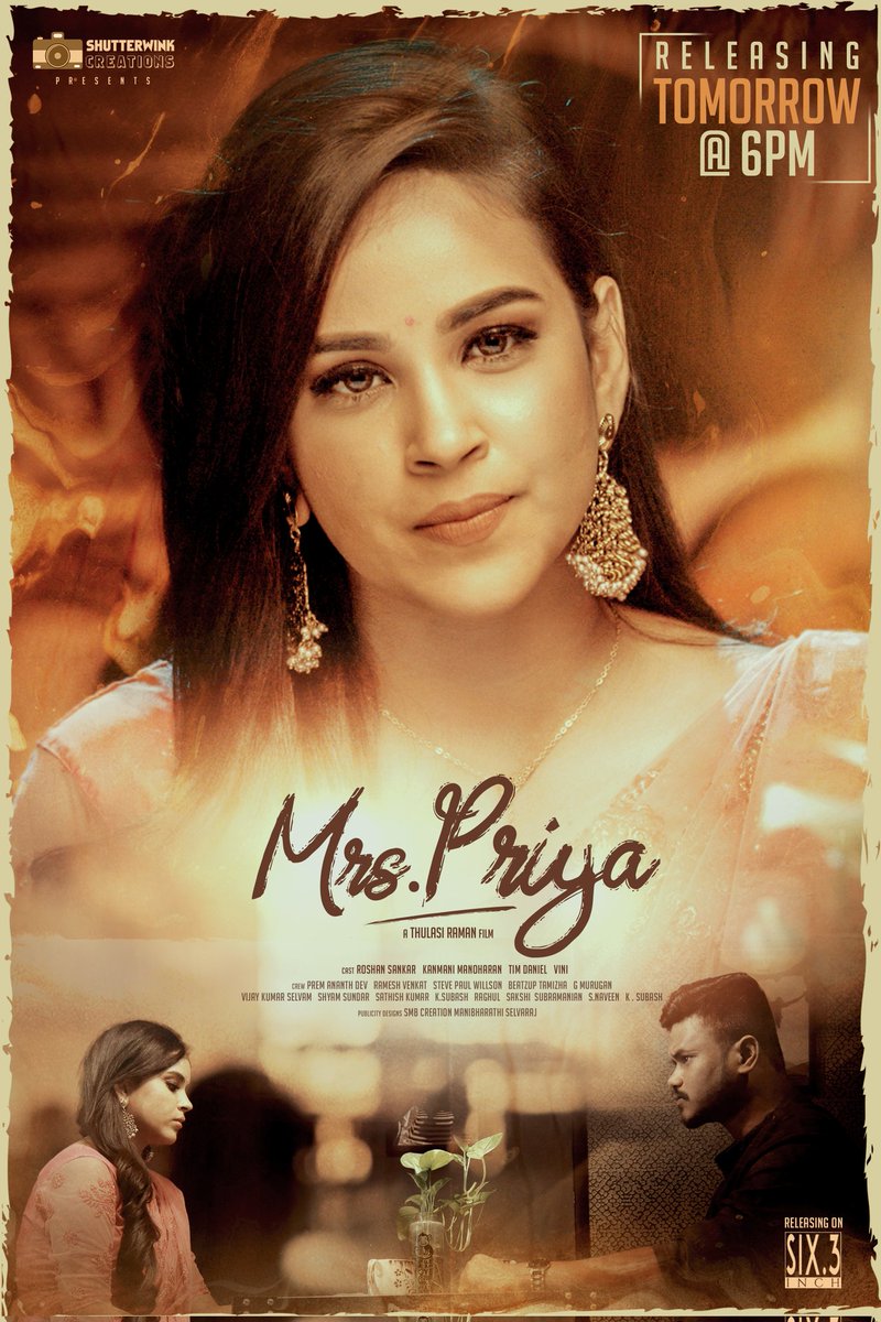 six3_inch's tweet photo. Happy Moment For Us Releasing Mrs Priya Tommorow .. Please Subscribe Our Channel  And Support Us

#mrspriya #kanmani #roshan #thulasiraman #six3inch #shortfilm https://t.co/WKCpS9j9DG