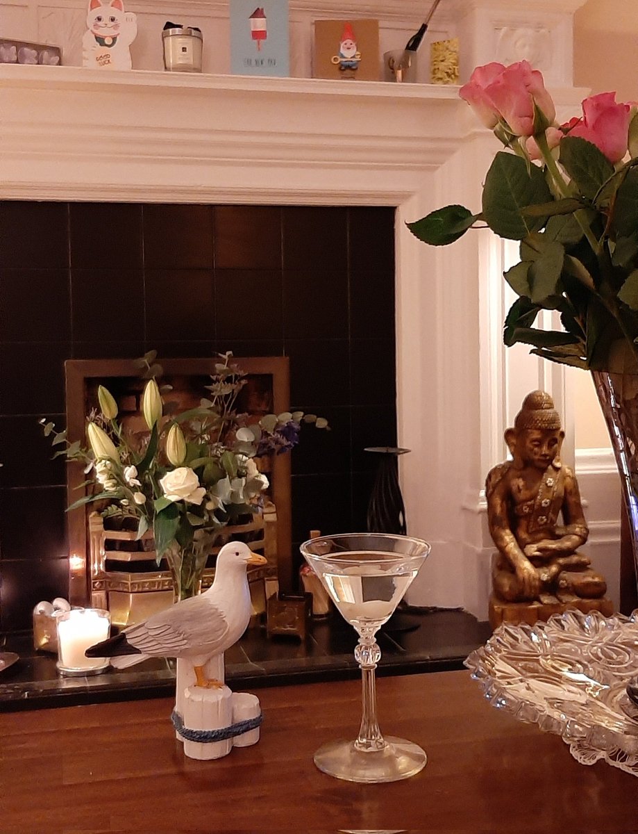 FionaRMcLeod's tweet photo. Gilbert has a new nest and he is getting things sorted...one thing done...the cocktail cabinet (of course) and he decided a Gibson for Gilbert was a good start..Cheers 🍸🍸🍸#newhome #diffordsguide #unpacking #cocktailsathome #tiredbuthappy https://t.co/2UcXuSF01n