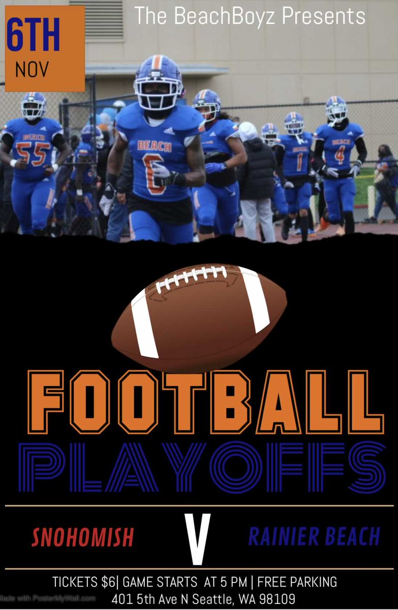 coreysampson04's tweet photo. Please take a look and spread the word. Our playoff game location has been change. It will be held NoV 6th 5pm @Seattle Memorial Stadium. We would love to see you guys come out and support. https://t.co/SJWzvLgBvb