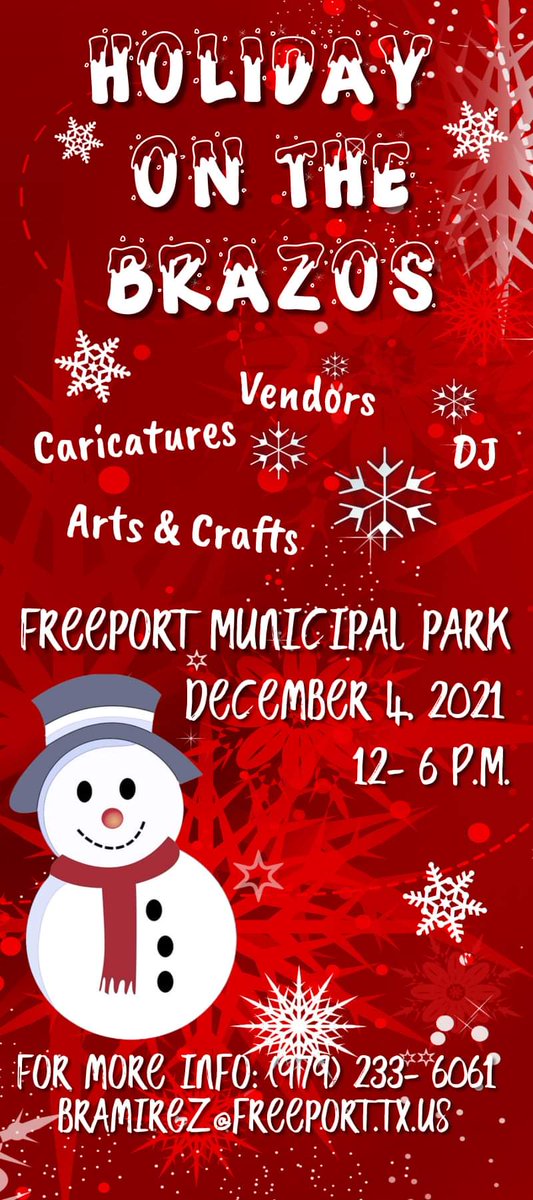 FreeportMuseum's tweet photo. 🎄The holidays are just around the corner and The City of Freeport has some great events planned!🎅

Mark your calendars for Holiday on the Brazos and the Historic Downtown Holiday Market!

❄️We look forward to seeing you there!⛄️ https://t.co/9lEM75sA1Z