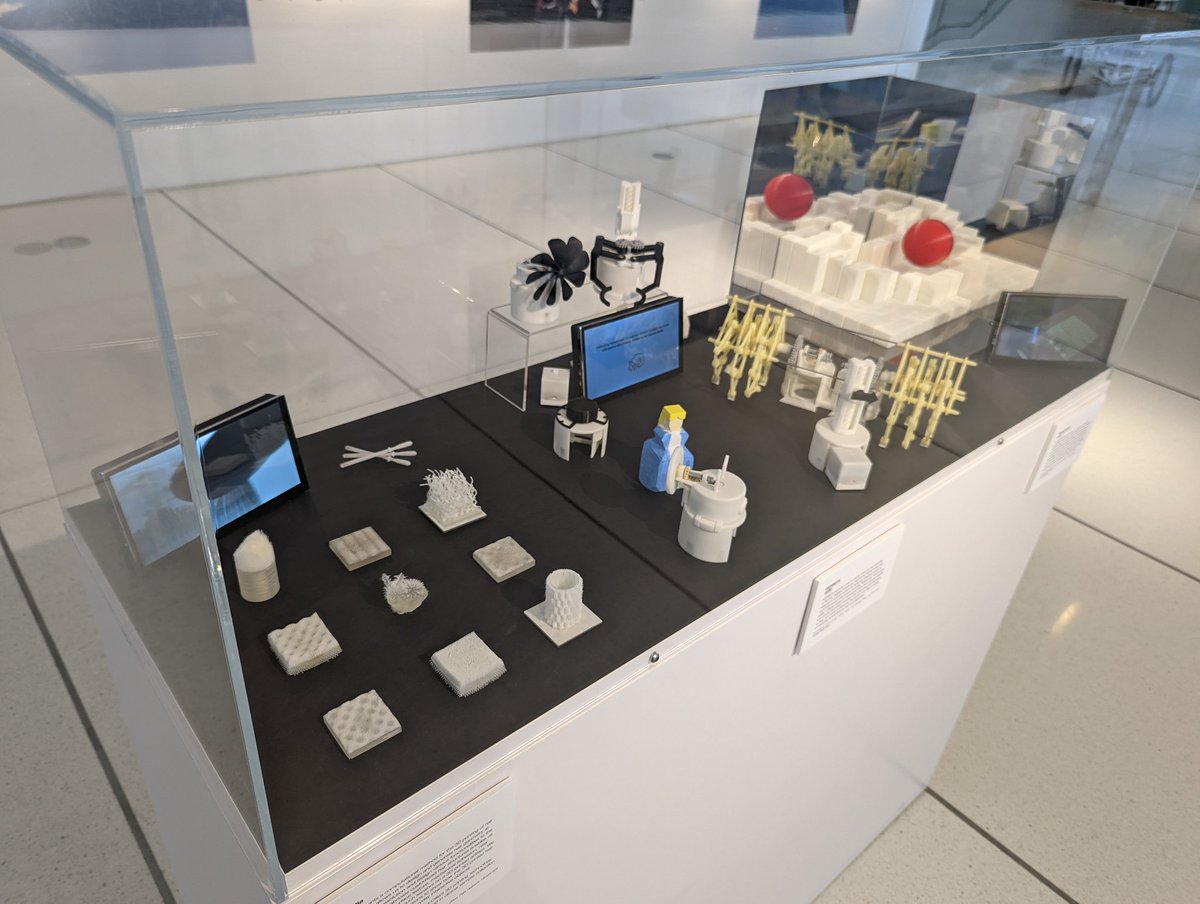 ken0324's tweet photo. Just finished installing a new pedestal at @MIT @medialab entrance, which features 3 projects from Tangible Media Group - including my HERMITS, @OUJIFEI 's Celllia (+ his latest 3D printed swabs) and TRANSFORM (not moving, but embodies the magic with...). @ishii_mit https://t.co/aE25EKciEO