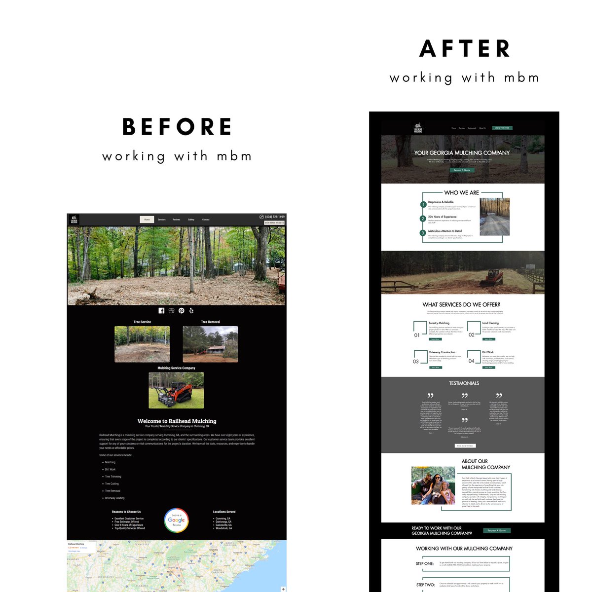 We recently launched a new website for our client, Railhead Mulching. It’s amazing what a simple design change can do to a site. 😍😍😍