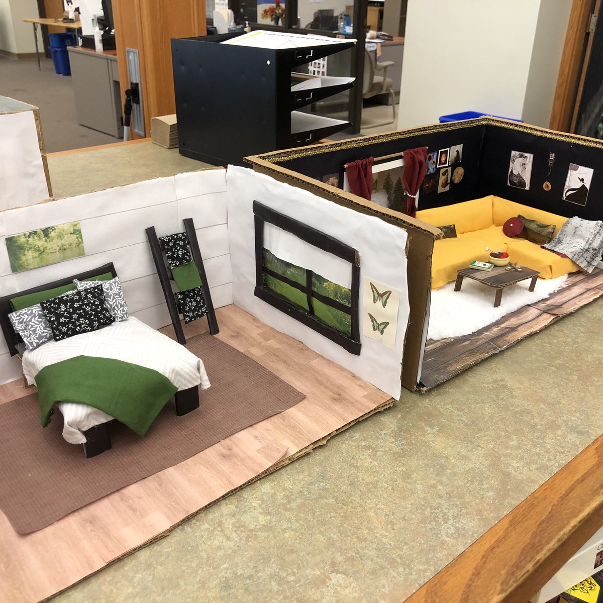 GHSLibrary304's tweet image. Interior Design’s awesome projects are on display in the library. Come down and check them out! @GenevaFCS