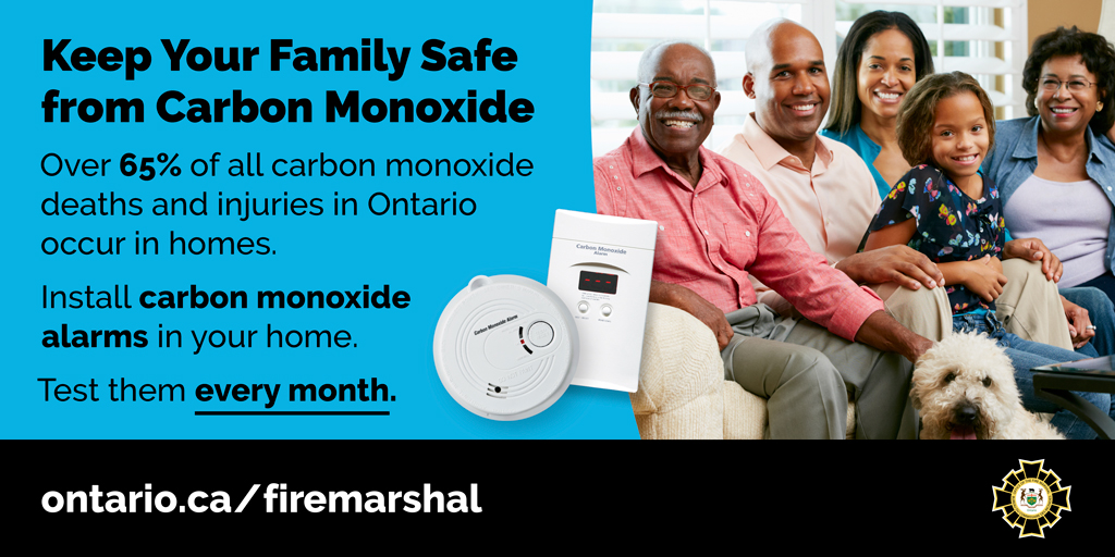 65% of injuries and deaths from Carbon monoxide occur inside the home. Protect yourself and your family. #COAwarenessWeek #cosafety #firesafetytip