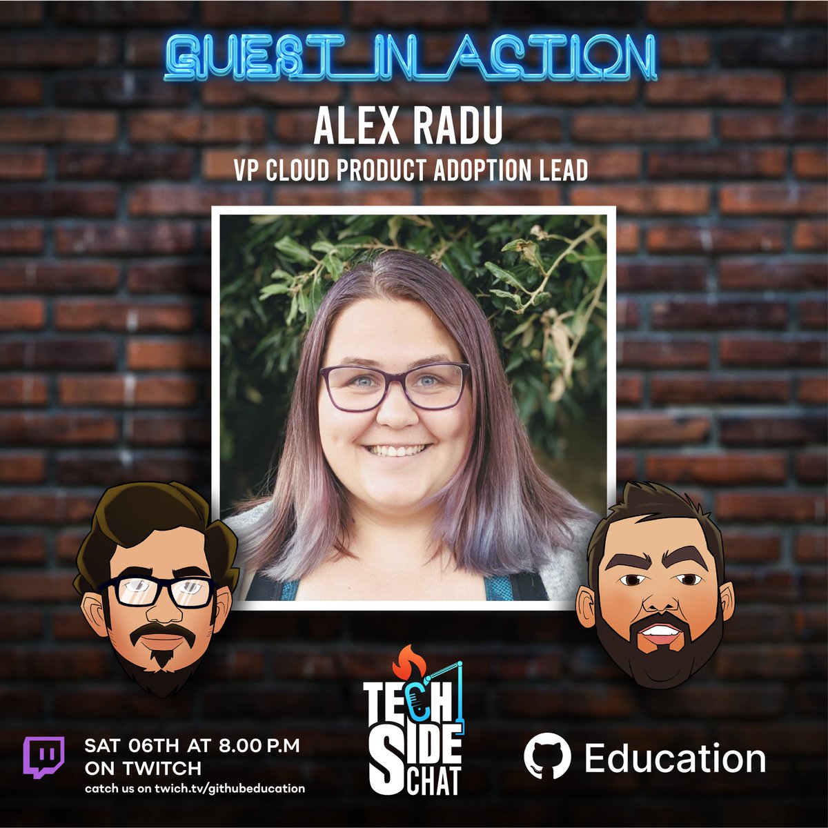 TechSideChat's tweet photo. We are all set for the first show and we will be live on 6th November 2021 at 8pm (IST).  

For the very first show, we have @AlexandraMMR 
 
Catch us on https://t.co/TpFupeEFVZ every Saturday evening.

#TechSideChat #Live #TechStories #Twitch #Github #GitHubEducation #Saturday https://t.co/ofZp9525J7