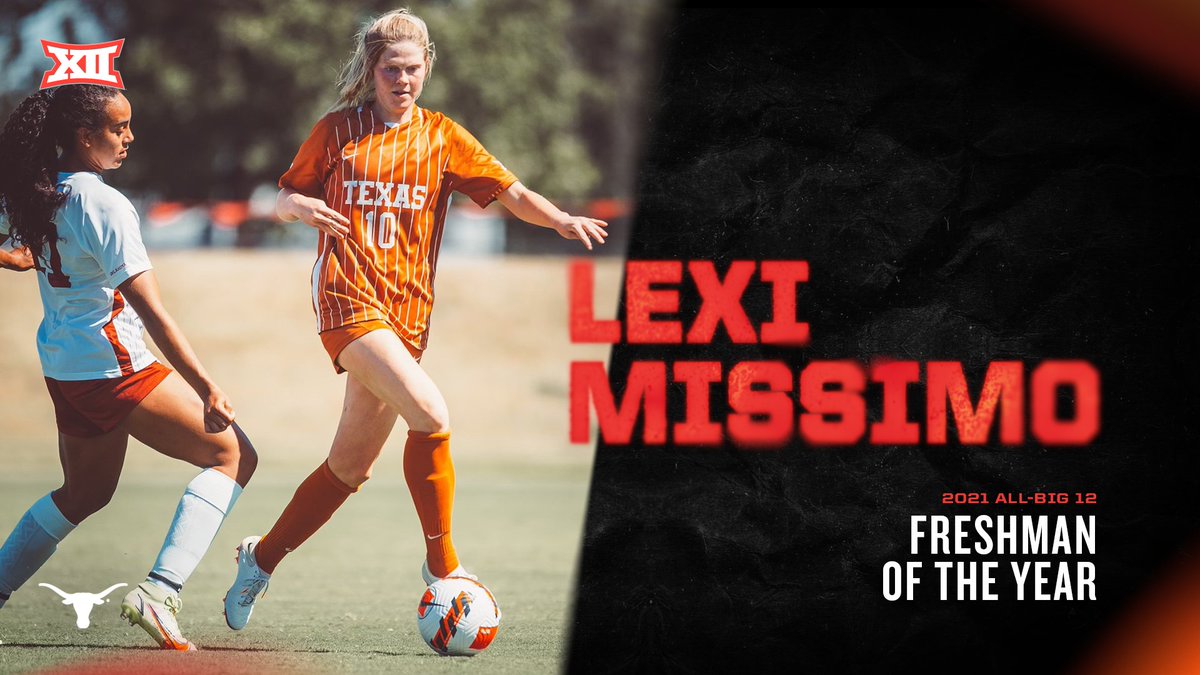 Big12Conference's tweet photo. ⚽ #Big12SOC 𝙁𝙧𝙚𝙨𝙝𝙢𝙖𝙣 𝙤𝙛 𝙩𝙝𝙚 𝙔𝙚𝙖𝙧

Lexi Missimo, @TexasSoccer 

Details ➡️ https://t.co/UHWGMrNjBo https://t.co/bZi6Rg1xSg