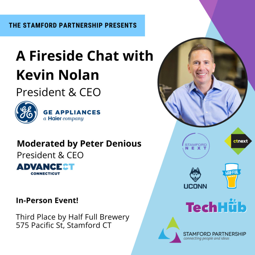 Tickets are still available for tomorrows fireside chat with the president & CEO of @geappliances @stamfordpart - here's more: bit.ly/3bpGQ1Q
