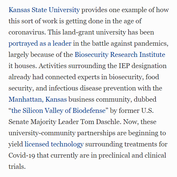 DavidRosowsky's tweet photo. High praise for @KState from another great #landgrantchampion, Ohio State's @StephenMGavazzi, writing in @Forbes about how great public research universities are driving #innovation and #propserity in their states.
https://t.co/iiqwZlY43U @KStateResearch @KStateIP @USDA_NBAF https://t.co/oNvUTp9VdD