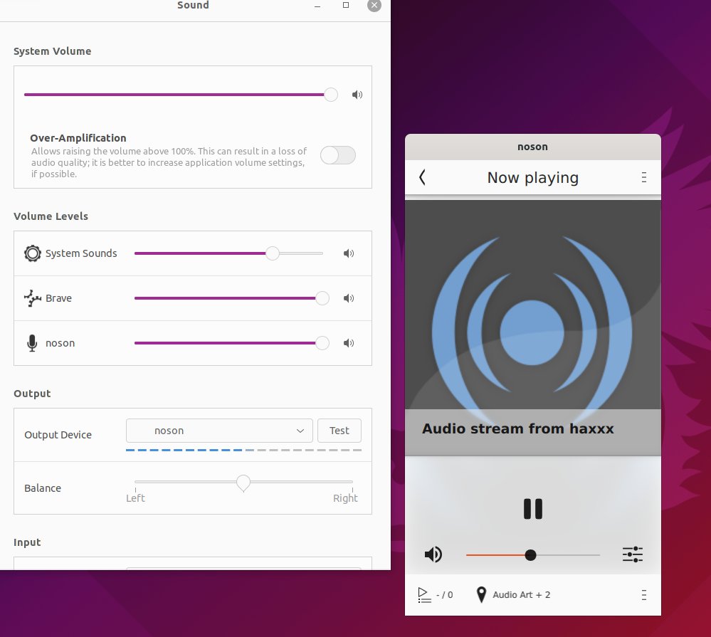 hevnsnt's tweet photo. For those #LinuxOnly types -- I just found an app called #noson that can stream system audio to #Sonos speakers. This makes streaming youtube mixes to Sonos super easy. Neat! https://t.co/8crugrL2va #FOSS https://t.co/RTVR7aJc53